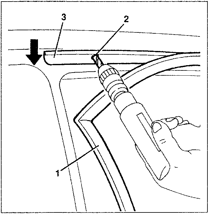 Illustration showing removal of the groove using an electric cutter with blade 1.823.010.000