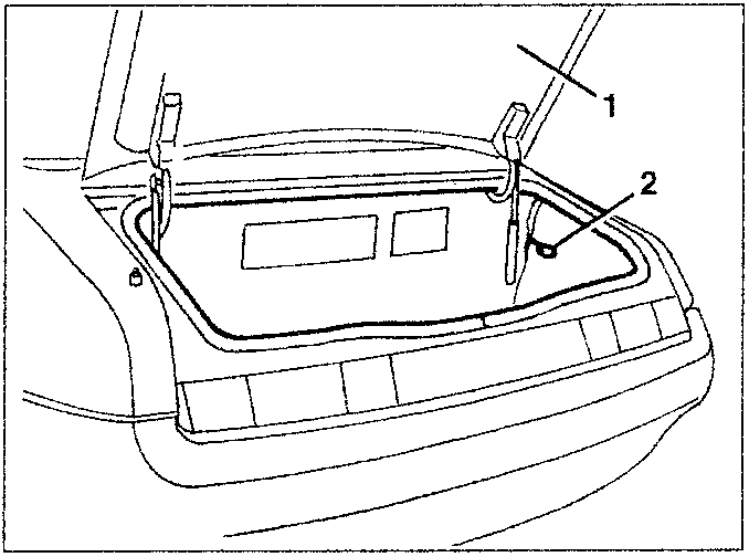 Diagram showing emergency opening of fuel flap by pulling safety cable