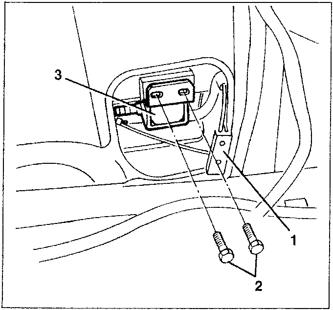 Flap opening actuator removal diagram showing screws and electrical connection