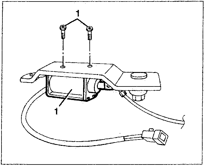 Diagram showing hood release actuator with labeled part 1