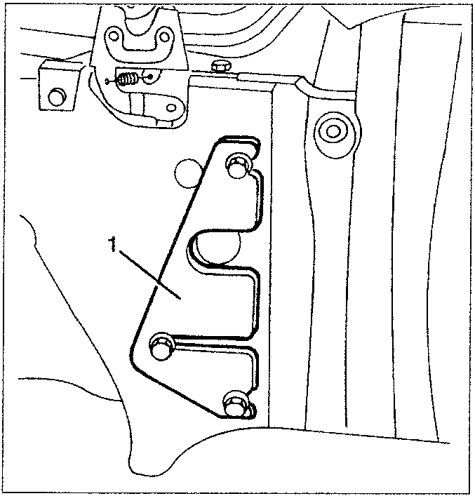 Hood connection bracket with screw 1