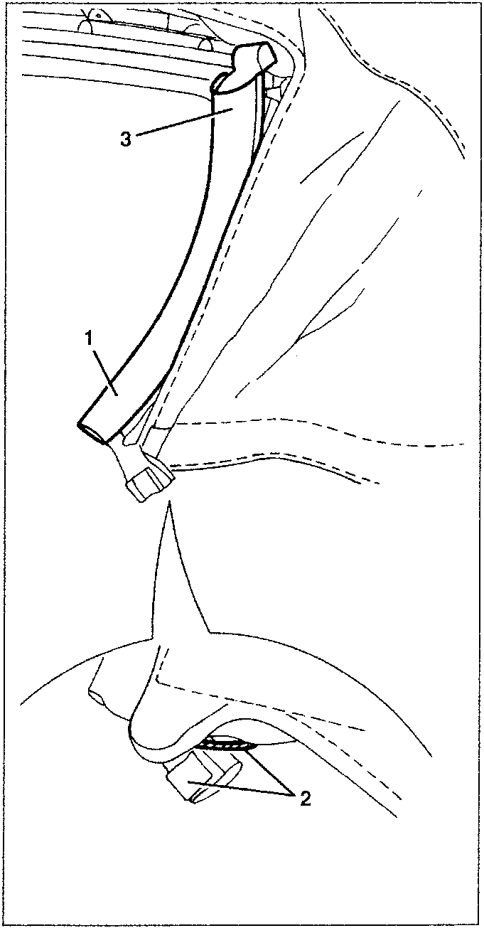 Diagram showing hood canvas removal with parts labeled 1, 2, and 3