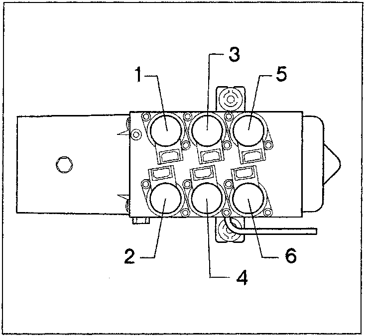 Solenoid valve assembly with numbered ports