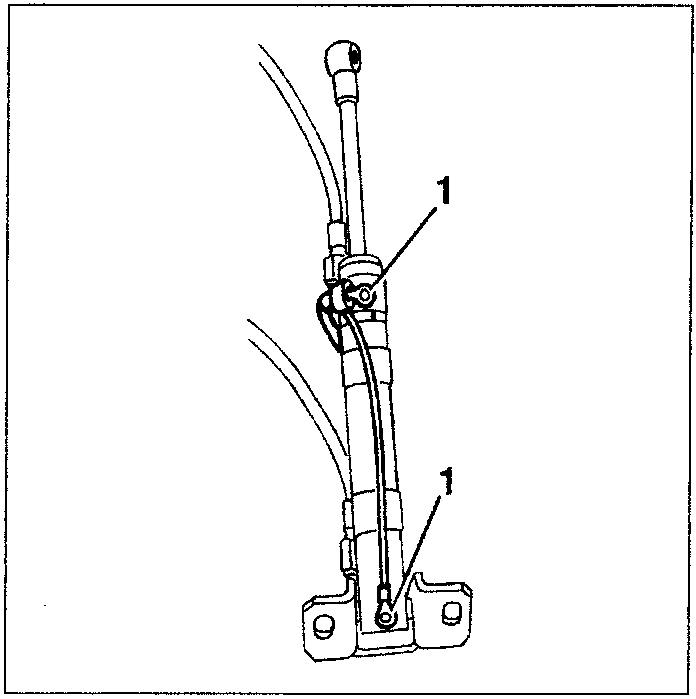 Illustration showing hydraulic cylinder with seeger ring and pin, labeled 1