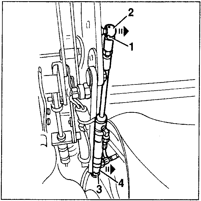 Diagram showing components 1, 2, 3, and 4 in a mechanical assembly.