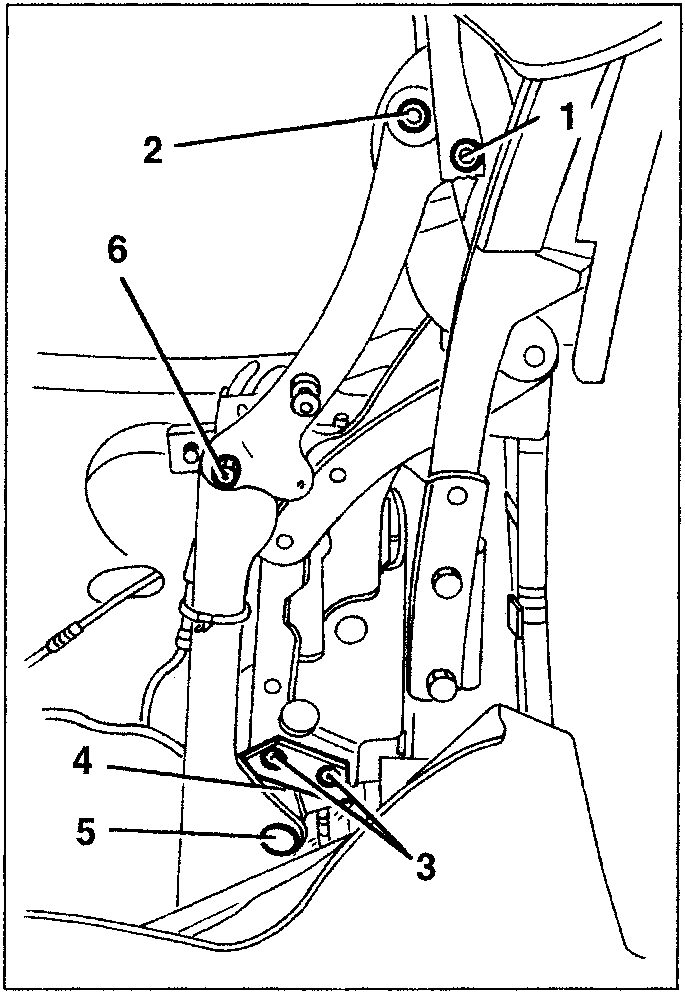 Diagram showing 5th arc control bracket components