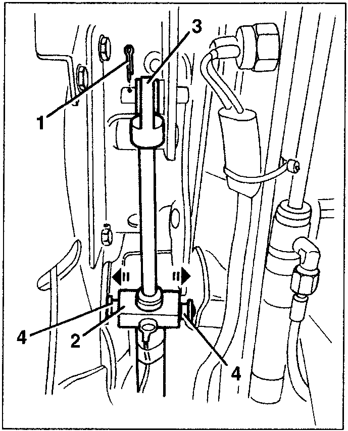 Diagram showing cylinder removal with numbered parts 1, 2, 3, 4