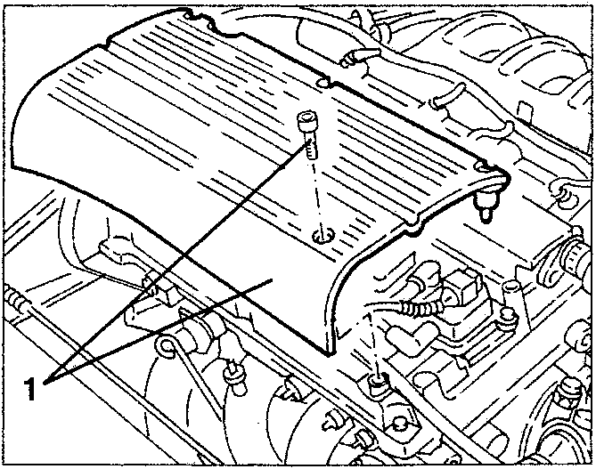 Ignition coils cover removal diagram showing part 1