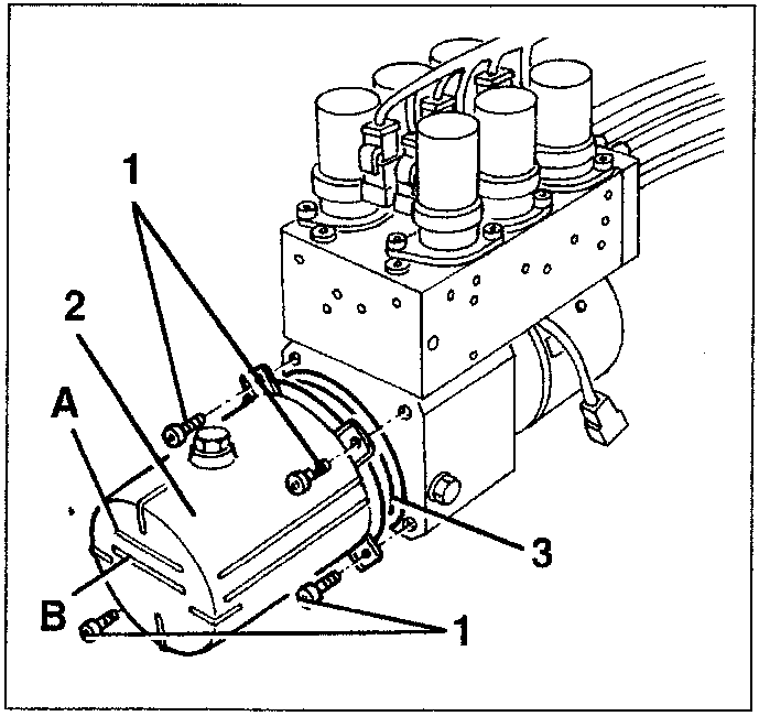 Oil reservoir with level markings
