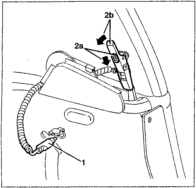 Diagram showing front handles and hooks