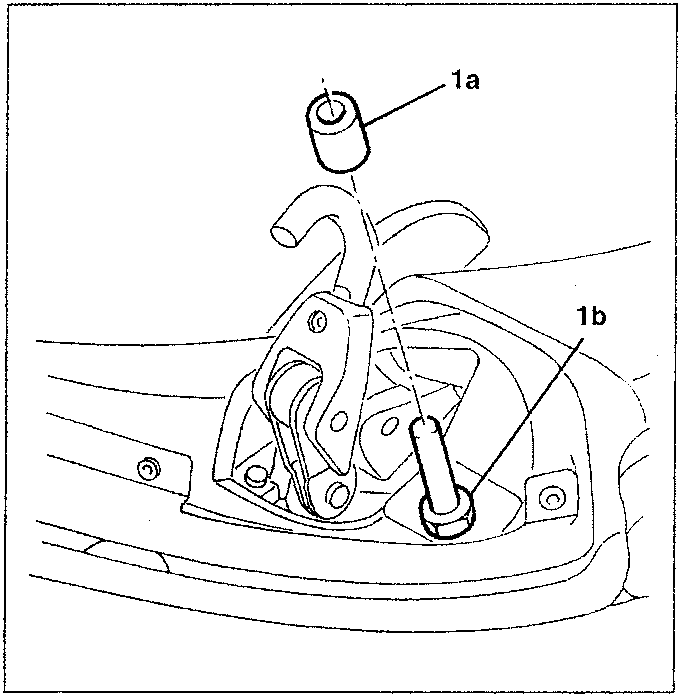 Diagram showing a hook cover (1a) and side covers (1b)