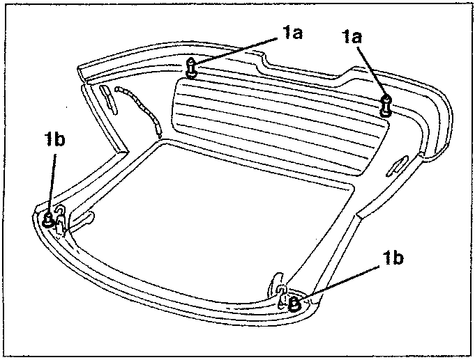 Diagram showing the hard top with lock nuts (1a) and side covers (1b)