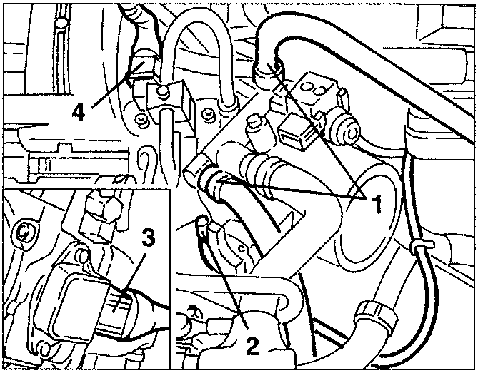 Cylinder head and injector connections