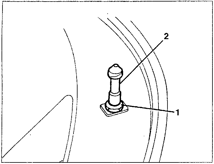Diagram showing part 1 and part 2 of a hard top rear pin