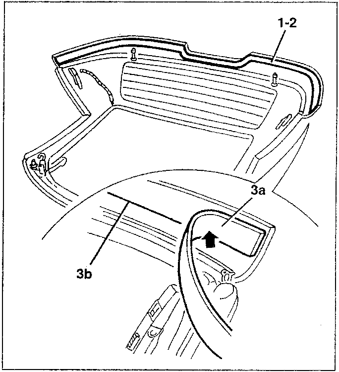 Diagram showing the new seal (3a) being fitted with trace (3b).