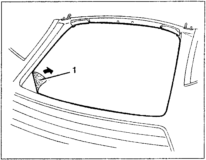 Diagram showing removal of roof lining from hard top.