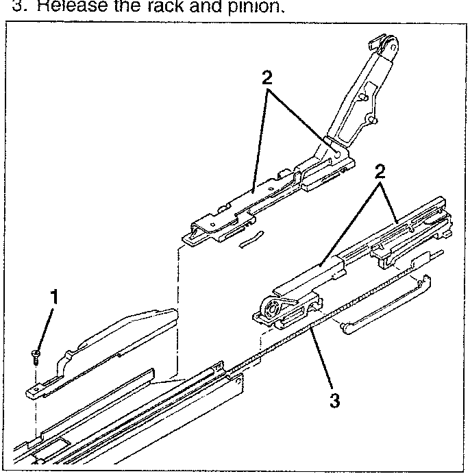 Diagram showing runners and rack components