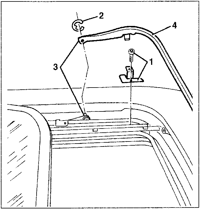 Diagram showing components of mobile deflector with labels 1, 2, 3, 4