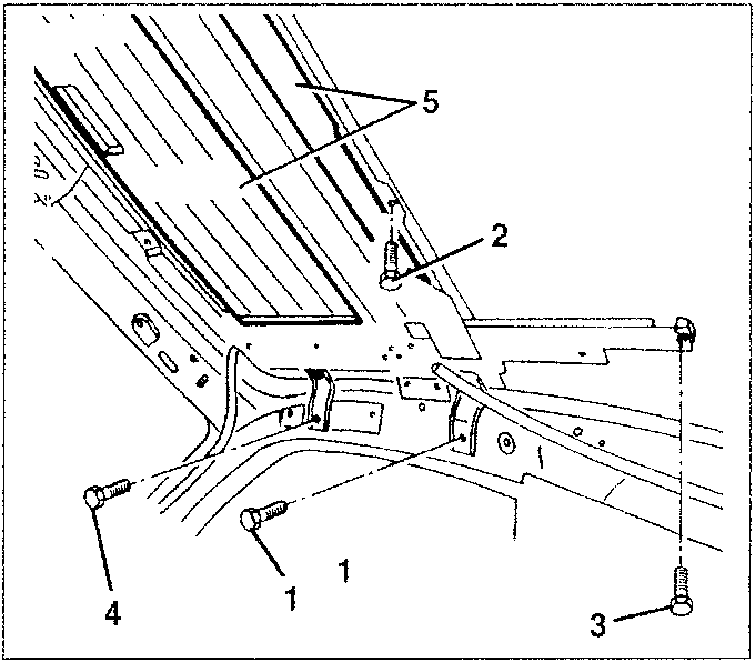 Diagram showing sliding blind components with labels 1, 2, 3, 4, 5