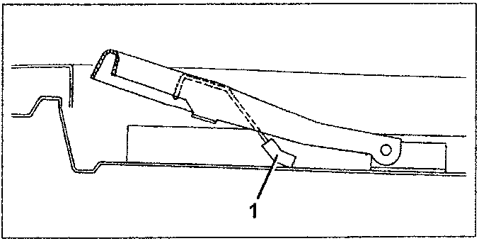 Diagram showing flexible clip and frame with label 1