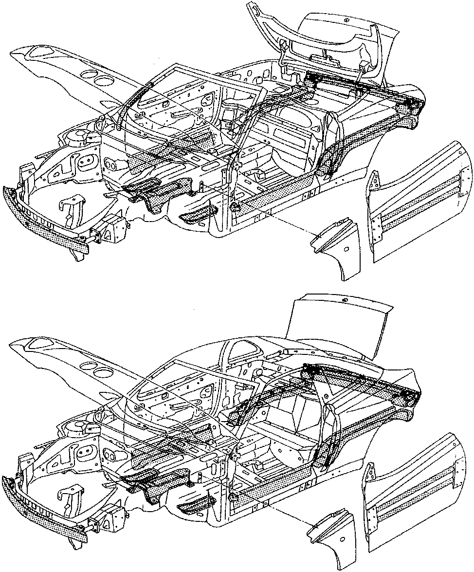 structural reinforcements diagram of car body
