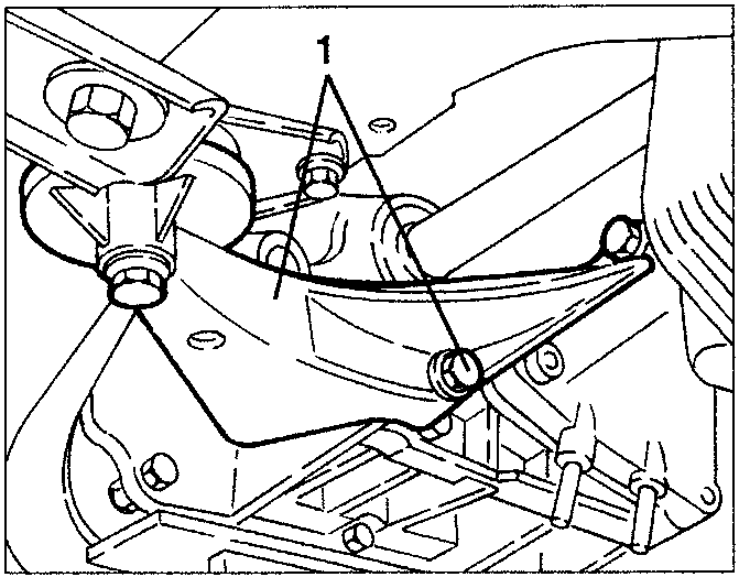 Rear power unit support with fastening screws