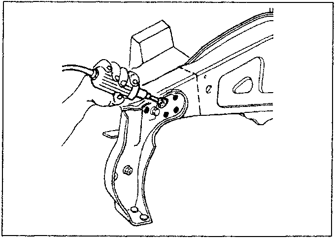 Diagram showing a rotary brush being used to clean a metal surface