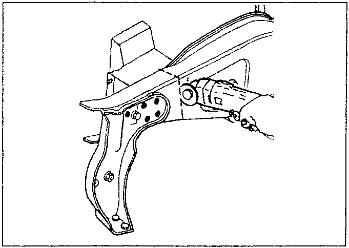 Diagram showing a reciprocating saw cutting through a metal part