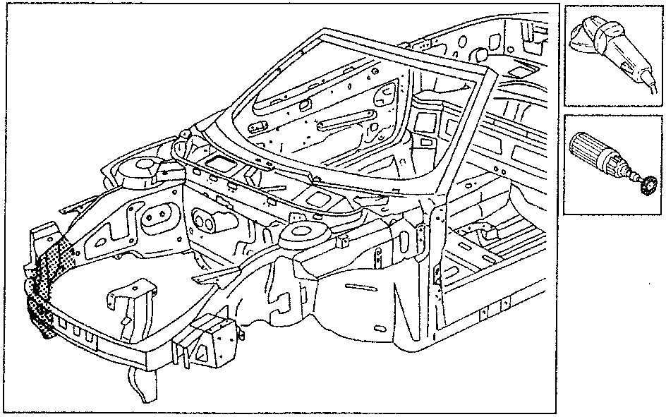 Car body with tools