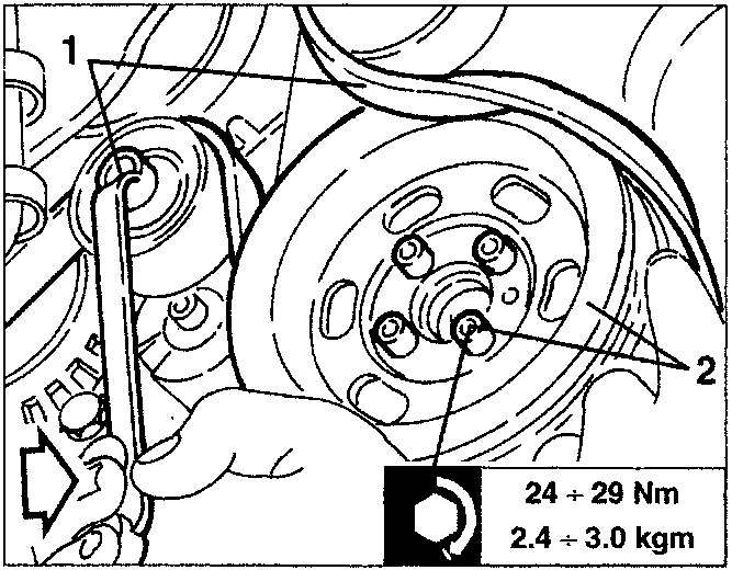Auxiliary components drive pulley with torque specification