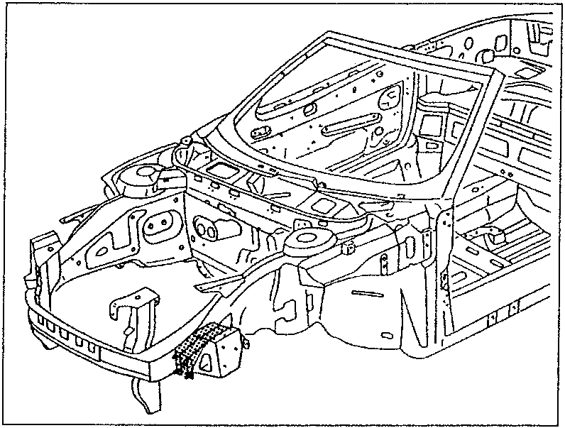 Side bracket replacement diagram showing car body structure