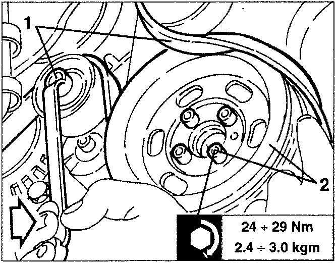 Auxiliary components drive belt guide pulley and lower cover of timing gear