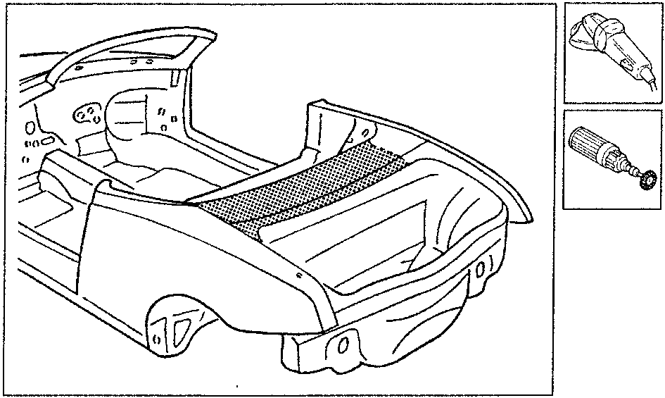 Rear wing assembly diagram showing tools