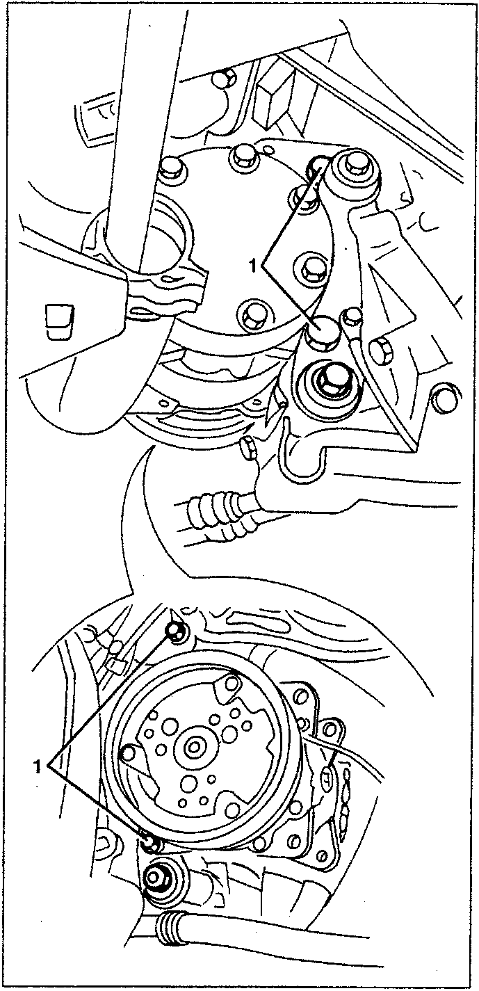 Diagram showing compressor with labeled part 1.
