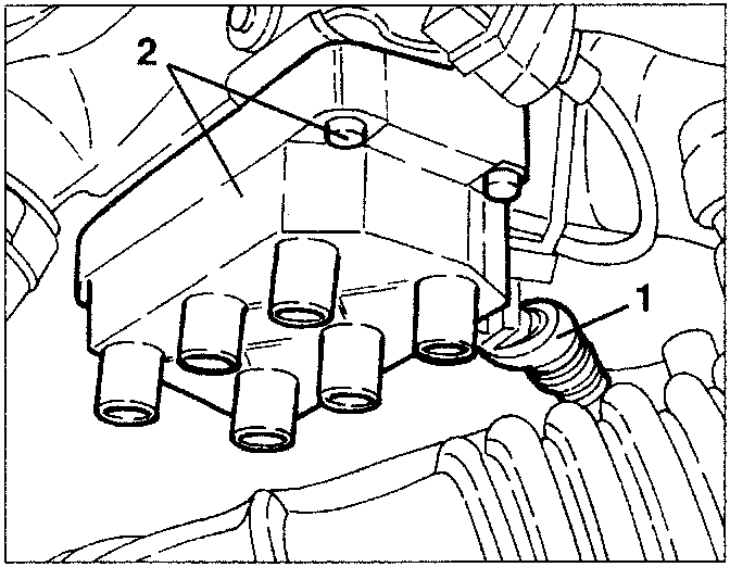 Ignition coils removed with screws slackened