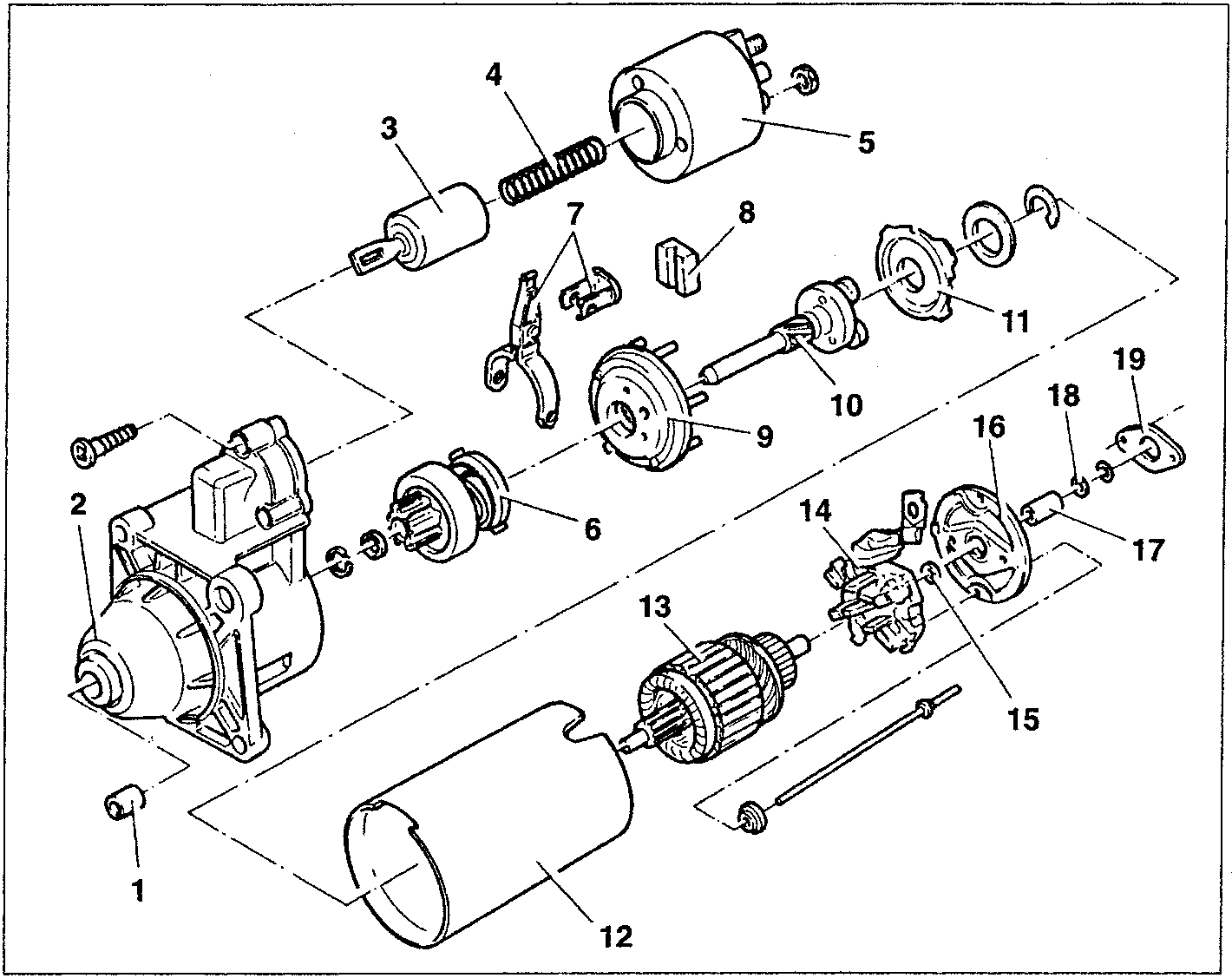 Disassembly diagram of the electrical system components for a 2959 c.c. engine, showing numbered parts laid out in exploded view.