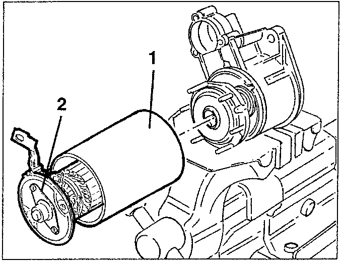 Removing the rotor and seal from the pole frame. Part 1 is the pole frame, part 2 is the rotor.