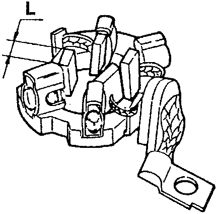 Car ignition switch assembly with labeled lever and mounting bracket