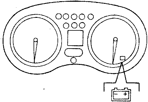 Instrument cluster with battery symbol