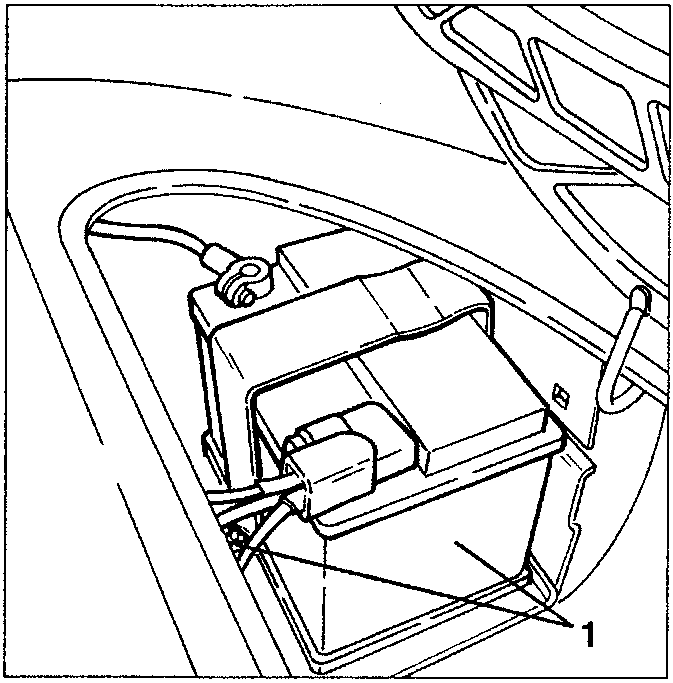 Battery in compartment with terminals