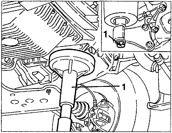 Power unit fastening screws on gearbox side