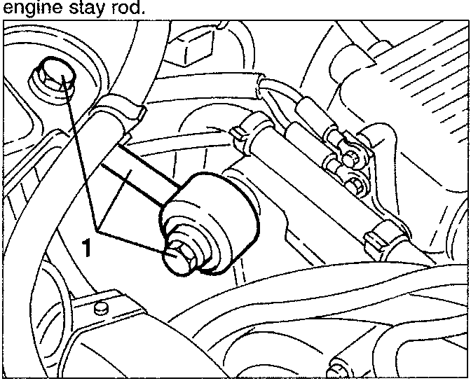 Engine stay rod removal