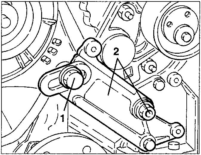 Alternator lower support bracket with nuts and bolts