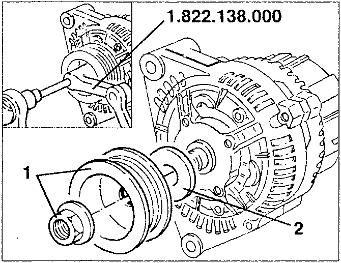 Alternator pulley with tool 1.822.138.000