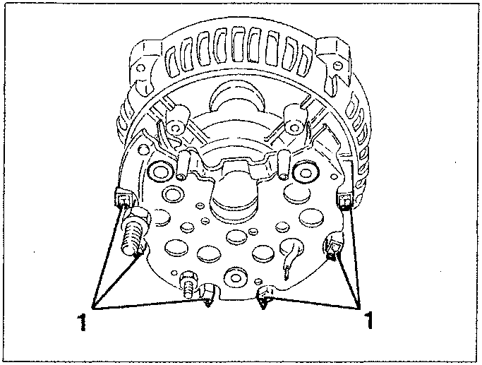Stator with clamps and wires
