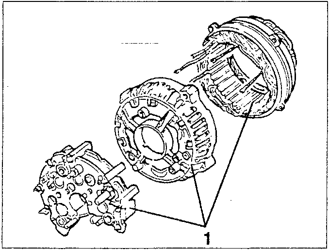Rectifier unit separated from collector ring and stator