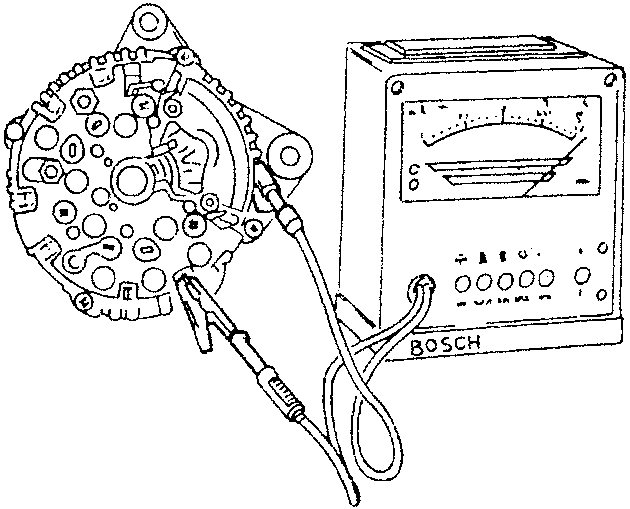 Tester connected to rectifier