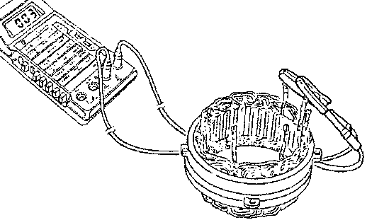 Tester connected to stator