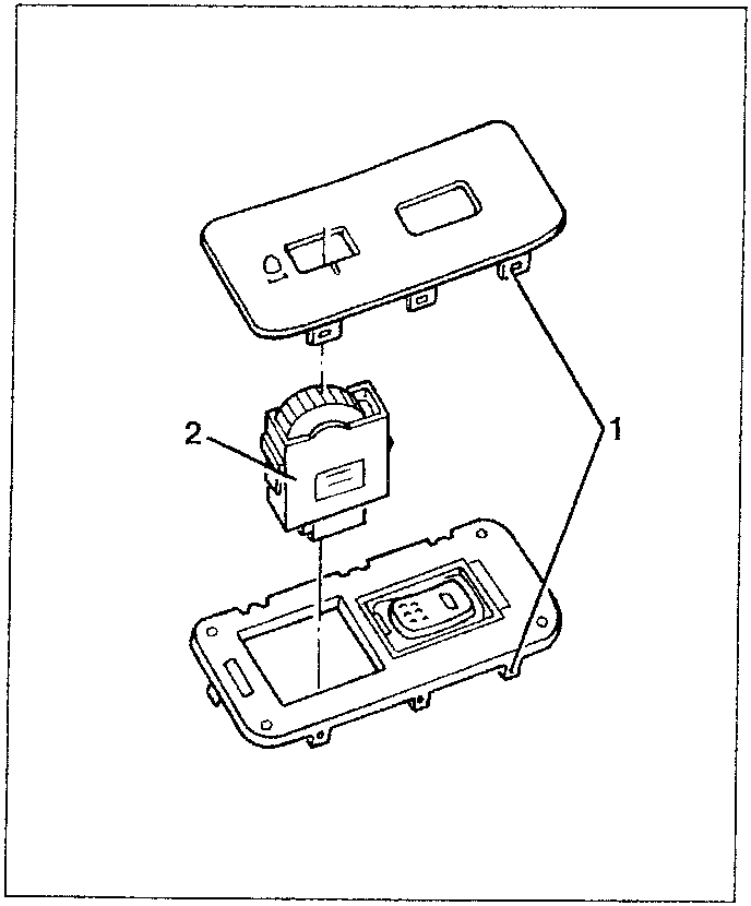 Disassembled headlamp aiming switch components
