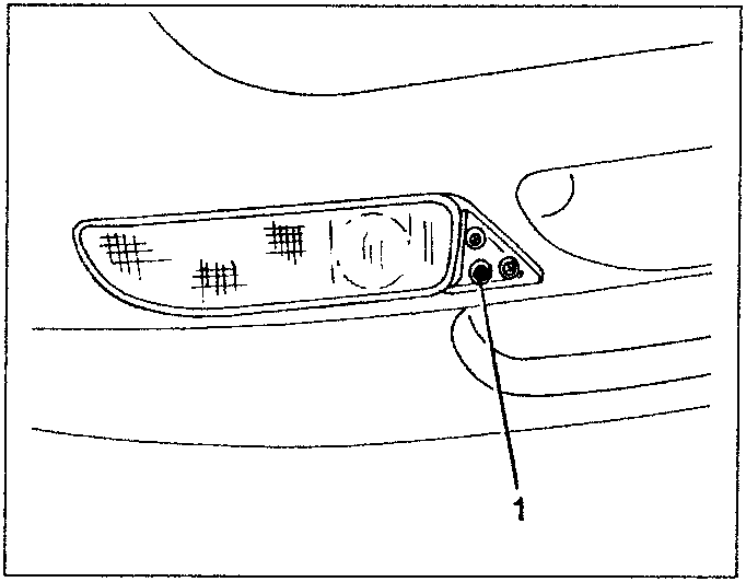 Diagram showing a side light unit with a numbered part: 1. Bulb holder.